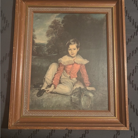 Vintage framed Haans Volkman prints of Little princess girl and Lord‎ Seaham boy - Picture 3 of 3